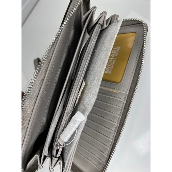 Michael Kors MK Large Logo Travel Continental Wallet- Bright White - Picture 7 of 8